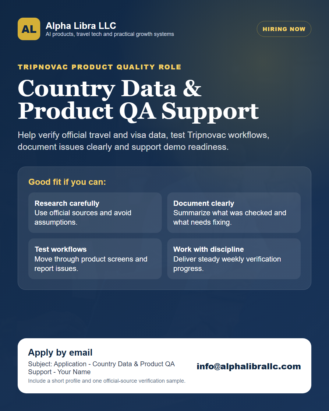 Country data and product QA support flyer