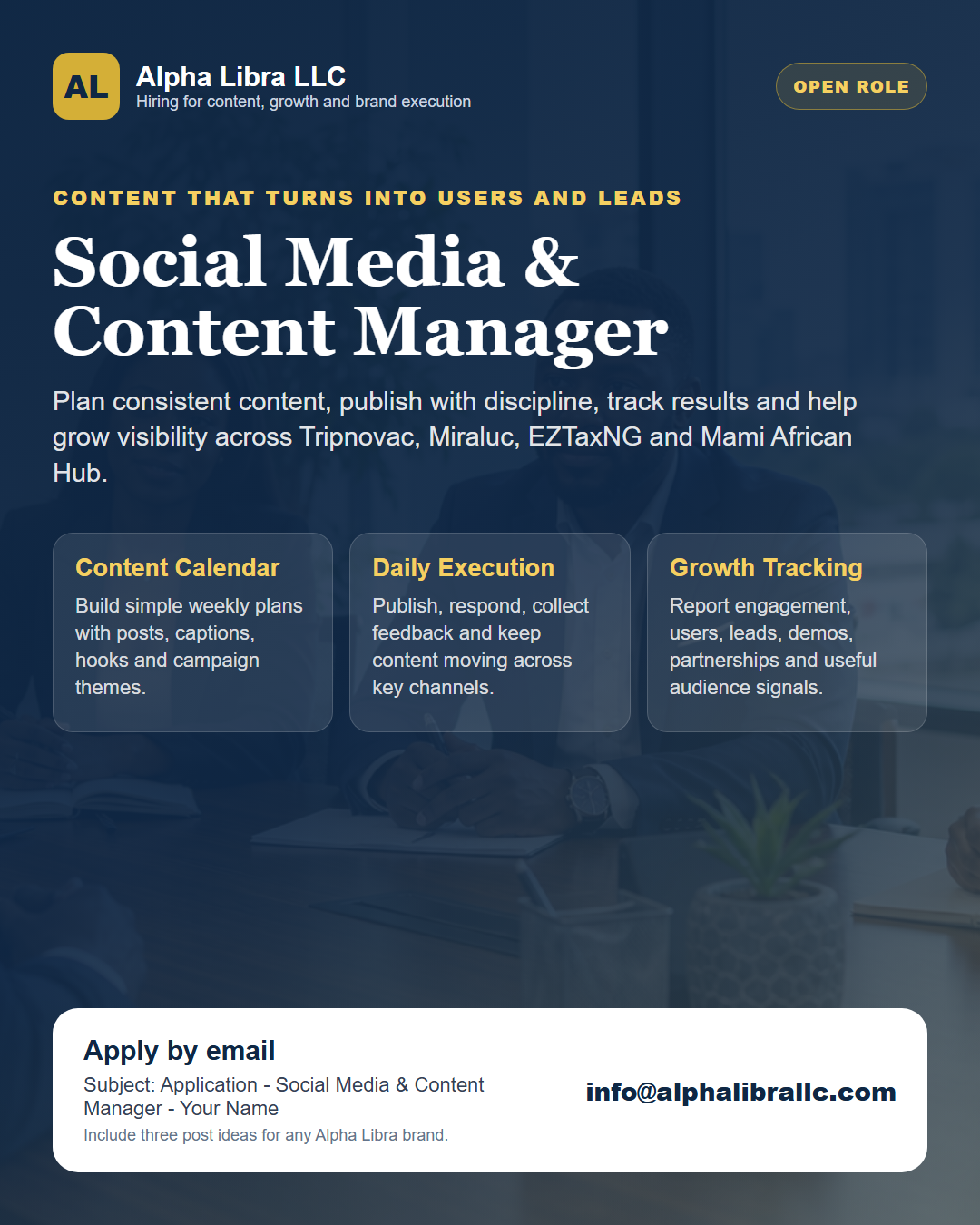 Social media and content manager flyer